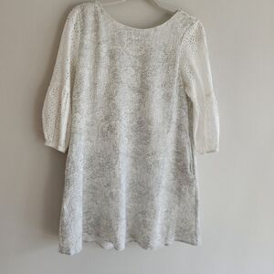 Doe & Rae Cotton fully lined dress with pique sleeves and pockets